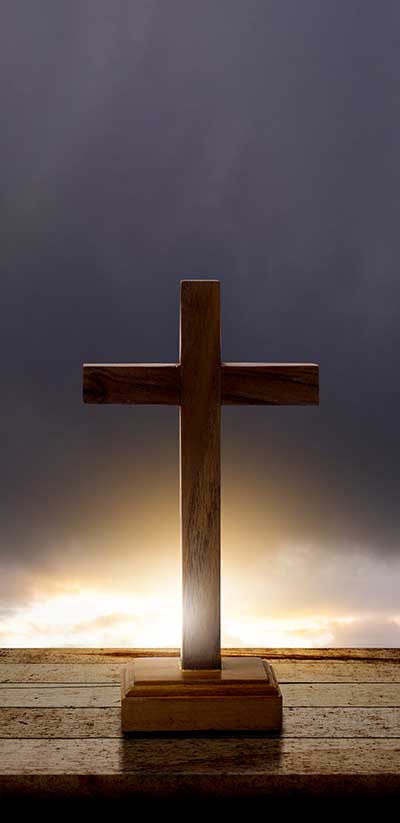 Cross contour at sunset